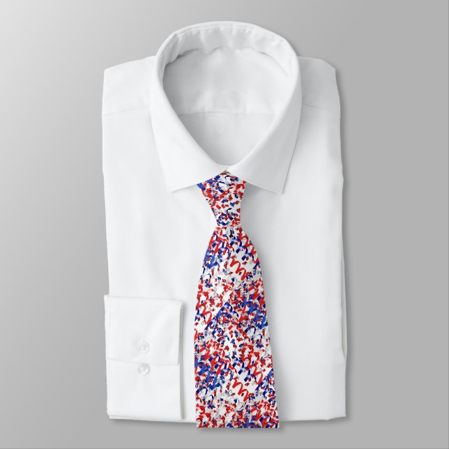 CORBATA TIE DE CELEBRACIÓN AZUL ROJO (Atado)