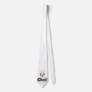 Corbata Tie de chef blanco
