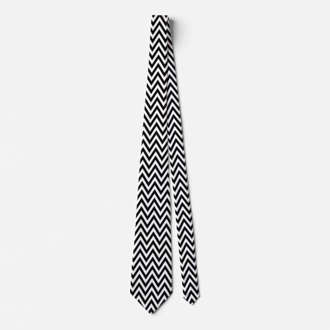 Corbata TIE de cheurón negro y blanco (Anverso)