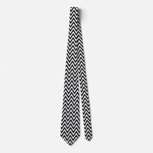 Corbata tIE de Chevron blanco y negro