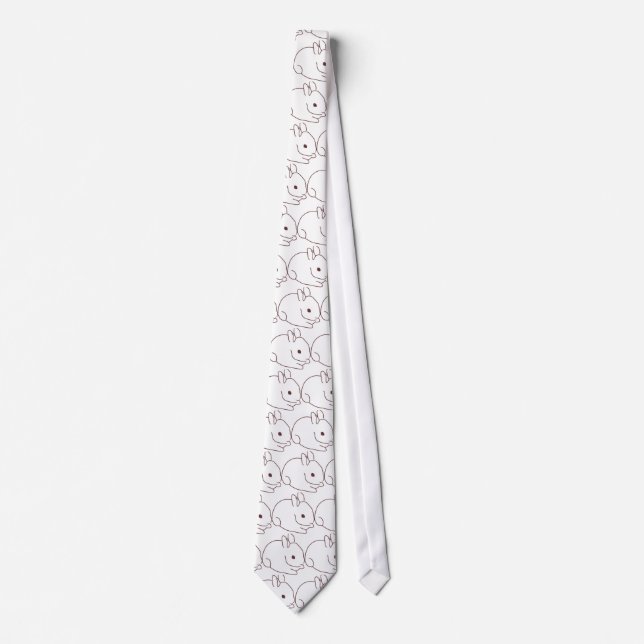 Corbata Tie de conejo blanco (Anverso)