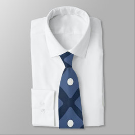 Corbata Tie de cuello azul con dos tonos blancos
