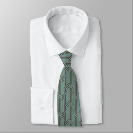 Corbata Tie de cuello - Diseño Art Decó Verde