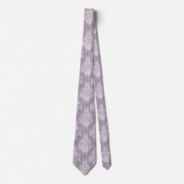 Corbata Tie de Damasco Morado Ligero (Anverso)