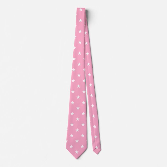 Corbata Tie de estrellas rosadas (Anverso)