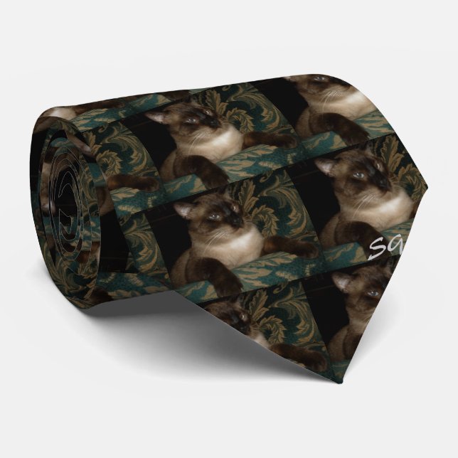 Corbata Tie de gato siamés masculino (Enrollado)