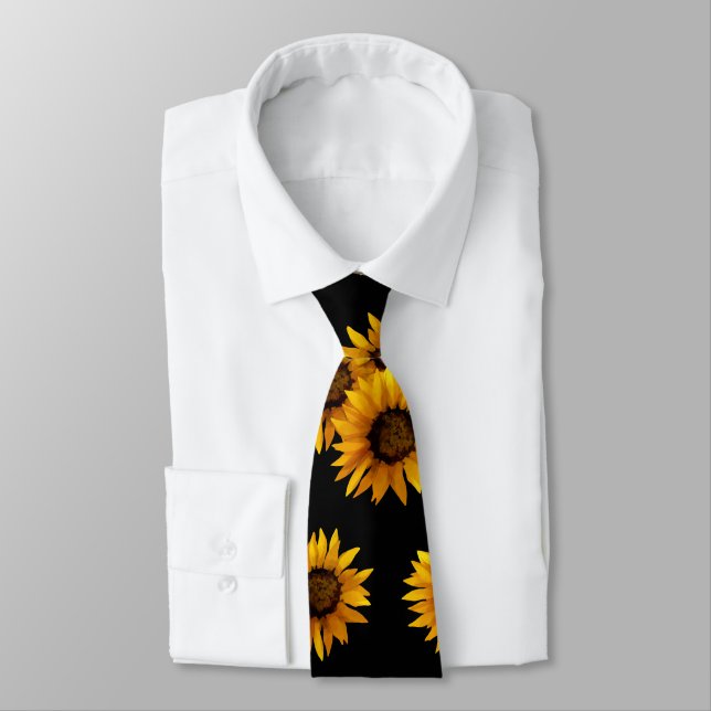 Corbata Tie de girasoles acuarelas (Atado)