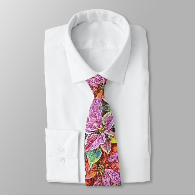 Corbata Tie de hombres - SG Poinsettias (Atado)
