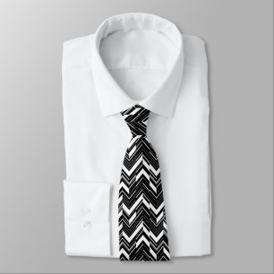 Corbata Tie de los hombres de Zig Zag negro