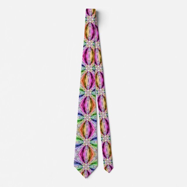 Corbata Tie de rayas arcoiris (Anverso)
