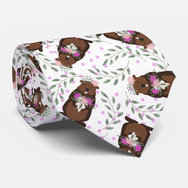 Corbata Tie del Día del Groundhog (Enrollado)