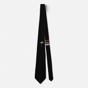 Corbata Tie Dye Flamingo Rainbow Print Bird Animal Hippie