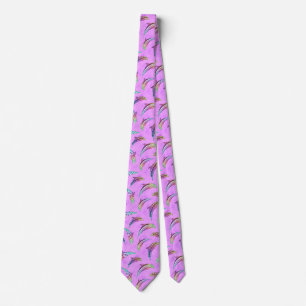 Corbata Tie Dye Pink Marine Animals Delphins Marlins