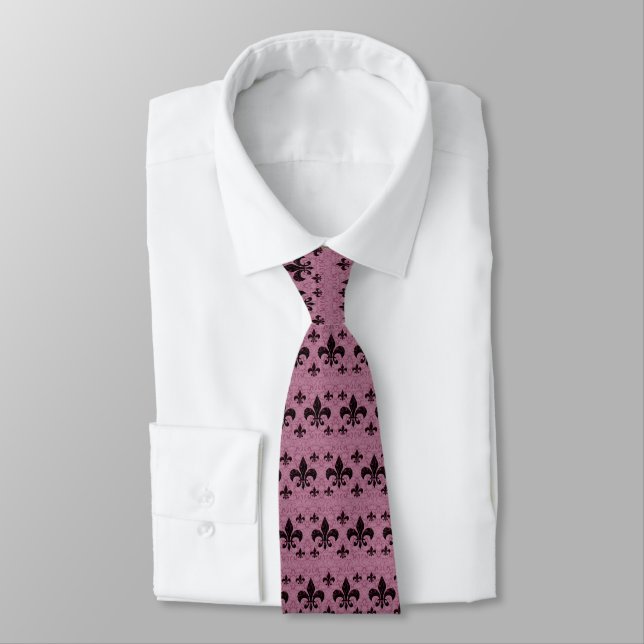 Corbata Tie Fleur-De-Lis Maroon (Atado)
