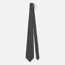 Corbata Tie (lado dbl) - Cuadrados entrelazados en negro