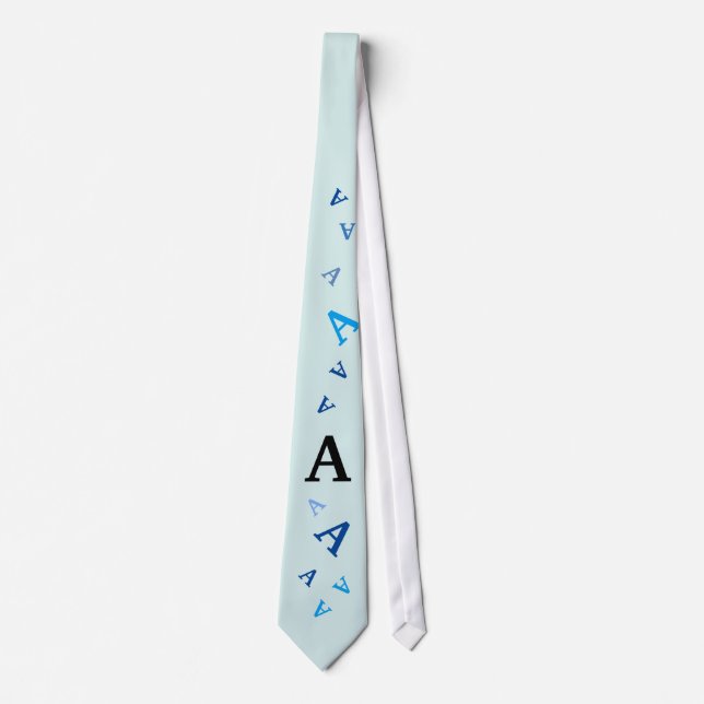 Corbata Tie - Letras despedazadas en azul (Anverso)
