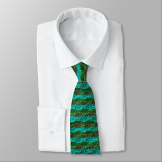 Corbata Tie - Olas verdes en Crochet