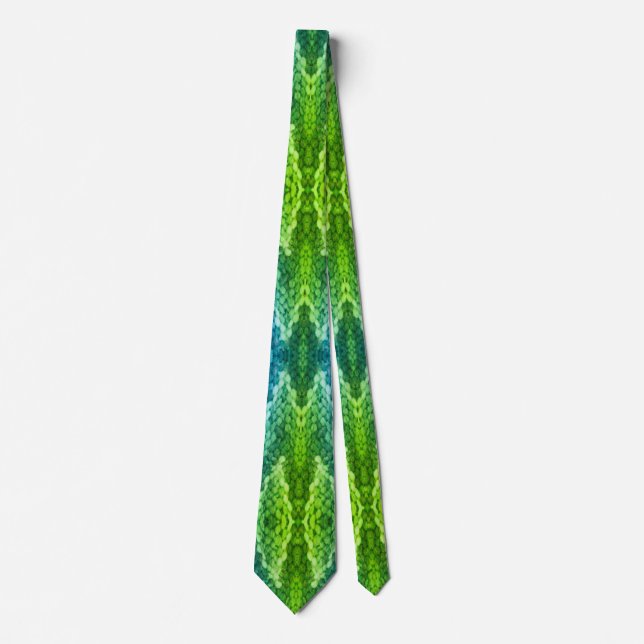 Corbata Tie - Piel de serpiente verde Tejido (Anverso)