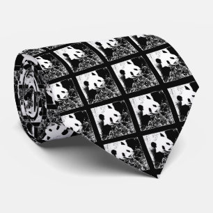 Corbata Tie, Pop Art Giant Panda Blanco y Negro