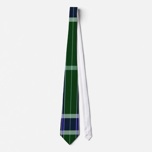 Corbata Tie retro rayado verde y azul (Anverso)