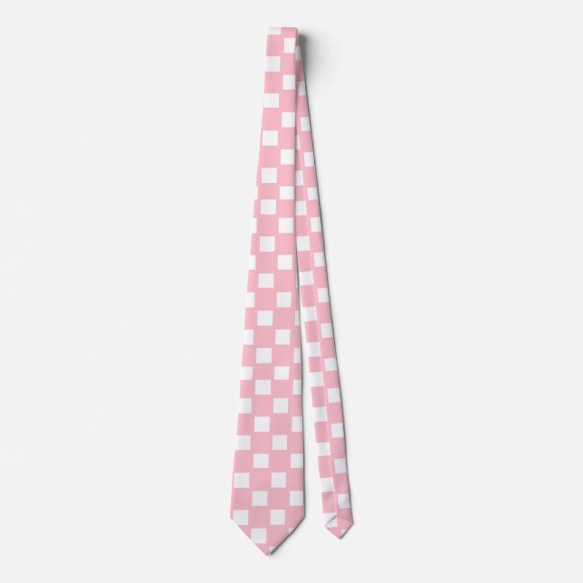 Corbata Tiempos con control rosa y blanco (Anverso)