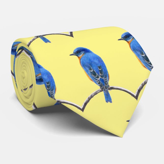 Corbata Tiempos de cuello de ave azul (Enrollado)