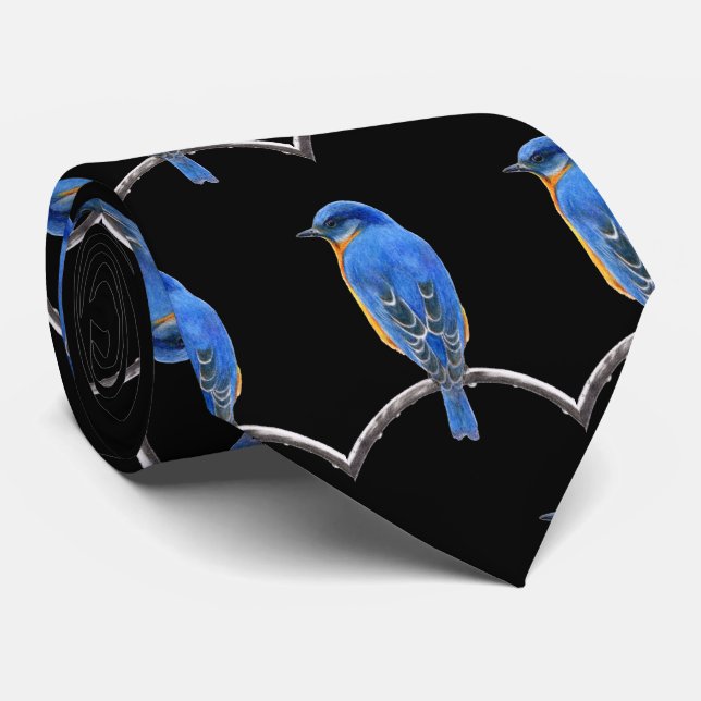 Corbata Tiempos de cuello de ave azul (Enrollado)