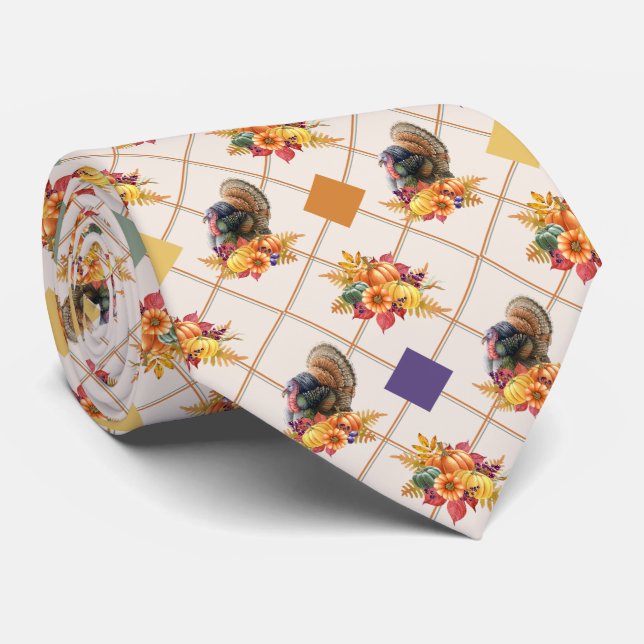 Corbata Tiempos de cuello de Turquía de Acción de Gracias (Enrollado)