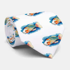 Corbata Tiempos de cuello - Serie acuarela: Koi Fish
