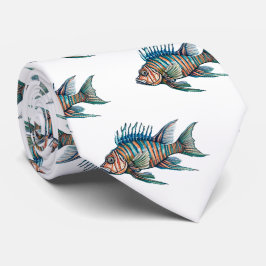 Corbata Tiempos de cuello - Serie acuarela: Lionfish