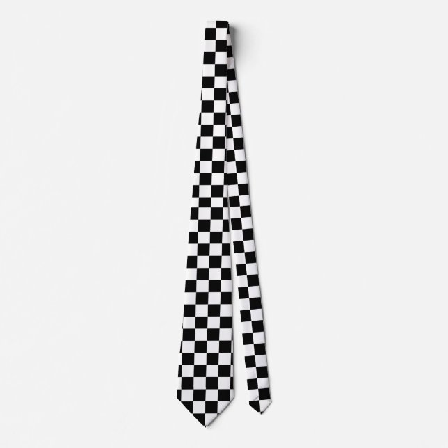 Corbata Tiempos de negro y blanco a cuadros (Anverso)