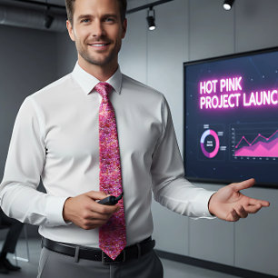 Corbata Tiempos de secuencia rosada caliente
