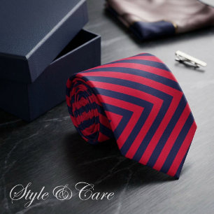 Corbata Tiempos formales rayados en rojo y azul de la mari