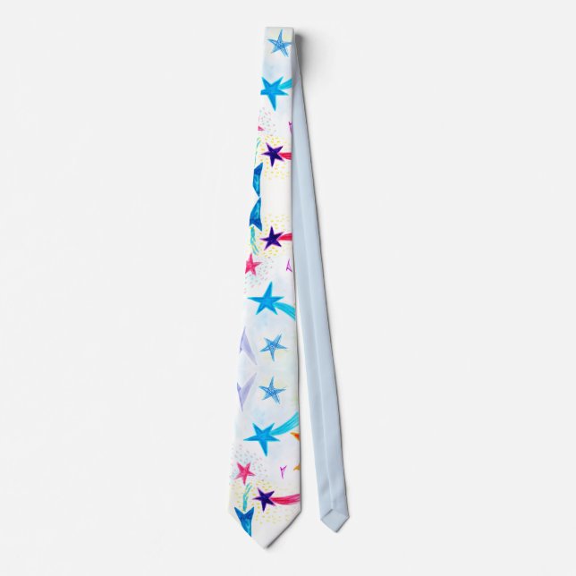 Corbata Tiempos naranja y franjas azules (Anverso)