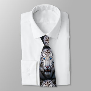 Corbata Tigre blanco con ojos azules