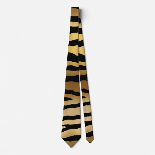 Corbata Tigre dorado y negro para imprimir (Anverso)