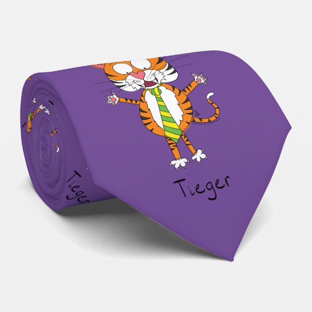 Corbata Tigre grande y gato gracioso, tío masculino (Enrollado)