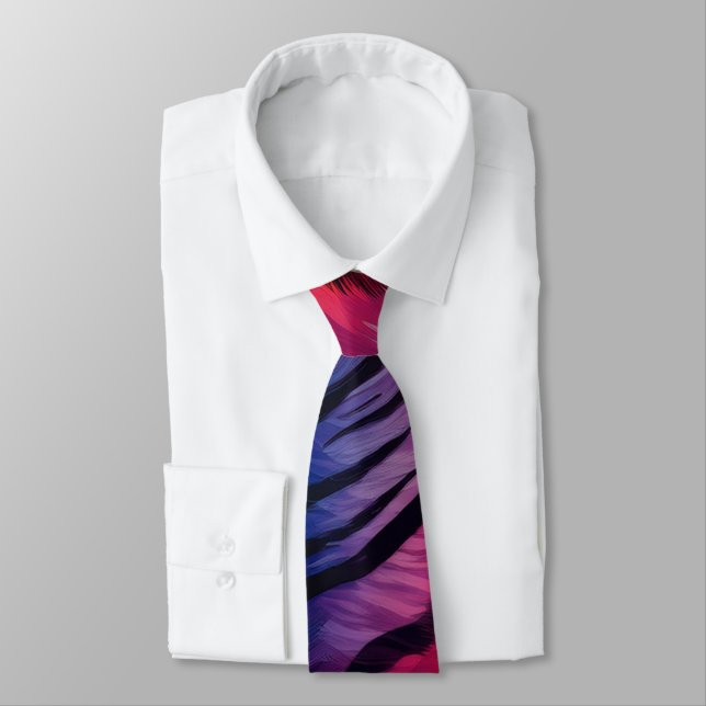 Corbata Tigre rosa y morado (Atado)