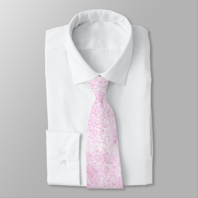 Corbata Tinte Dye Webby Rosa Abstracto (Atado)