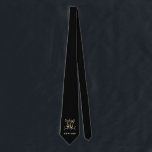 Corbata Tipografía moderna en negro y oro 40 años<br><div class="desc">Tipografía moderna en negro y oro de 40 años. Forma parte de una elegante colección.</div>
