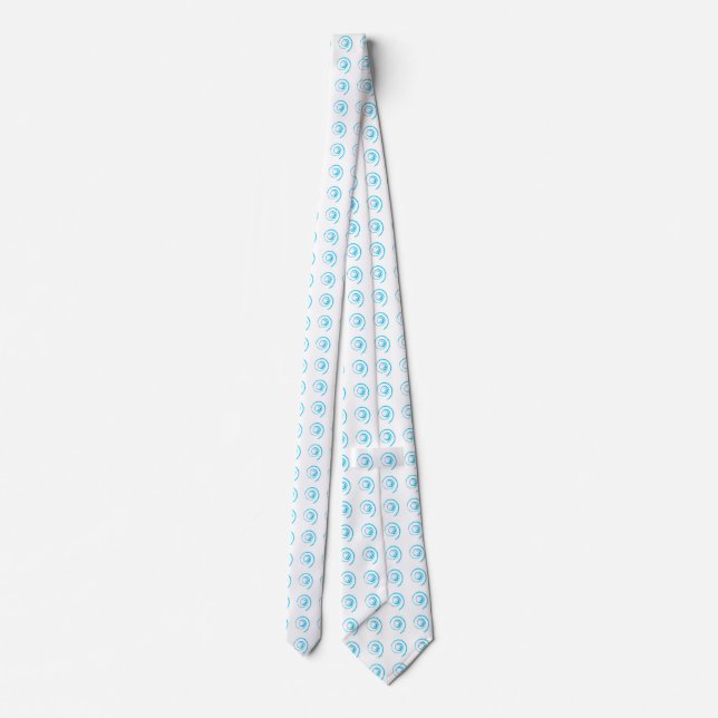 Corbata Tira con torres azules y azules en mosaico (Reverso)