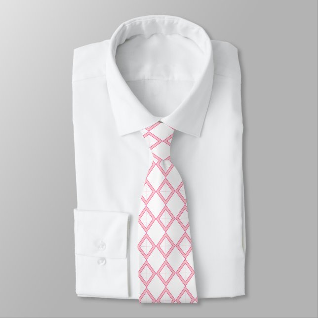 Corbata Tira de arglo rosa y blanco (Atado)