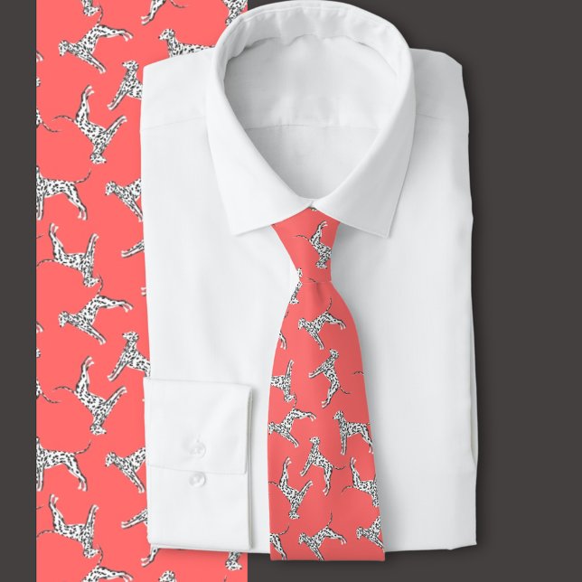 Corbata Tira de cuello coral multidireccional de Dalmacia (Dalmatian dog tie, great for veterinarian, dog lover, pet owner, dog breeder)