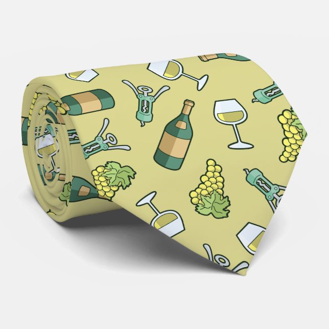 Corbata Tira de cuello de patrón de vino blanco (Enrollado)