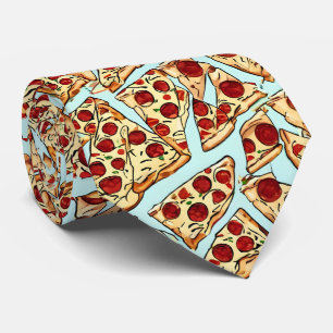 Corbata Tira de cuello de pizza azul claro