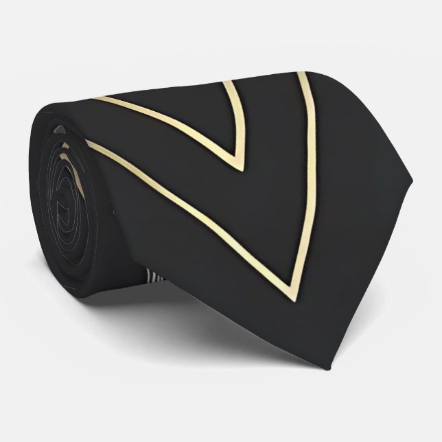 Corbata Tira de cuello negro metálico brillante (Enrollado)