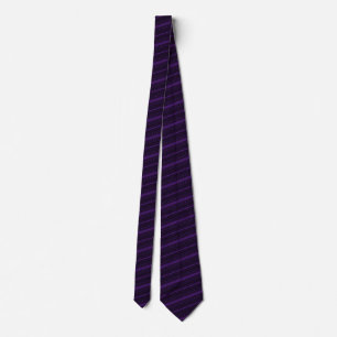 Corbata Tira de cuello rayada negra y púrpura