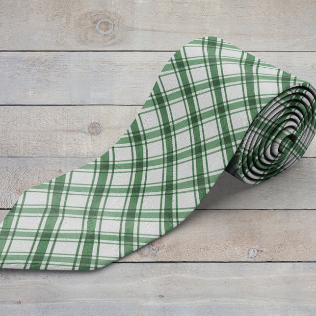 Corbata Tira de cuello verde y blanco (Green and White Neck Tie
)