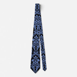 Corbata Tira de damasco azul