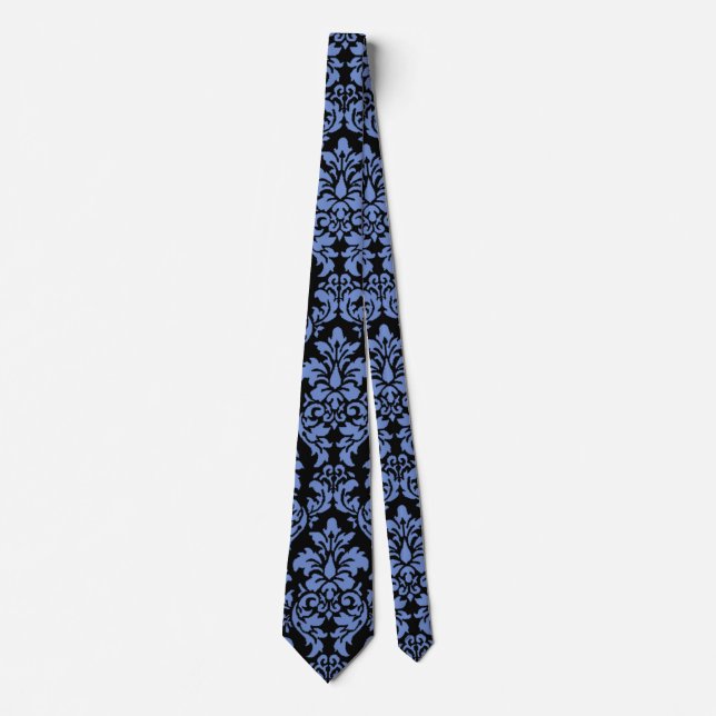 Corbata Tira de damasco azul (Anverso)